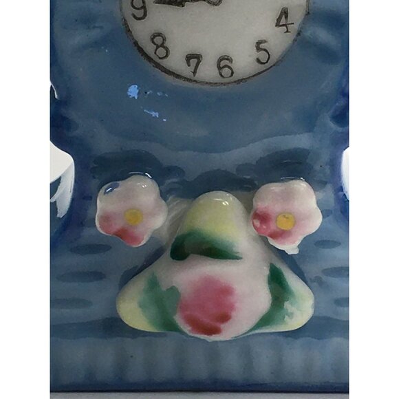 Vintage H Kato Mantle Clock Figurine Ceramic Porcelain Occupied Japan 2.5" Tall - Picture 13 of 15